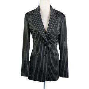 Vintage 90s A Wear Black and Cream Pinstripe Blazer Jacket S